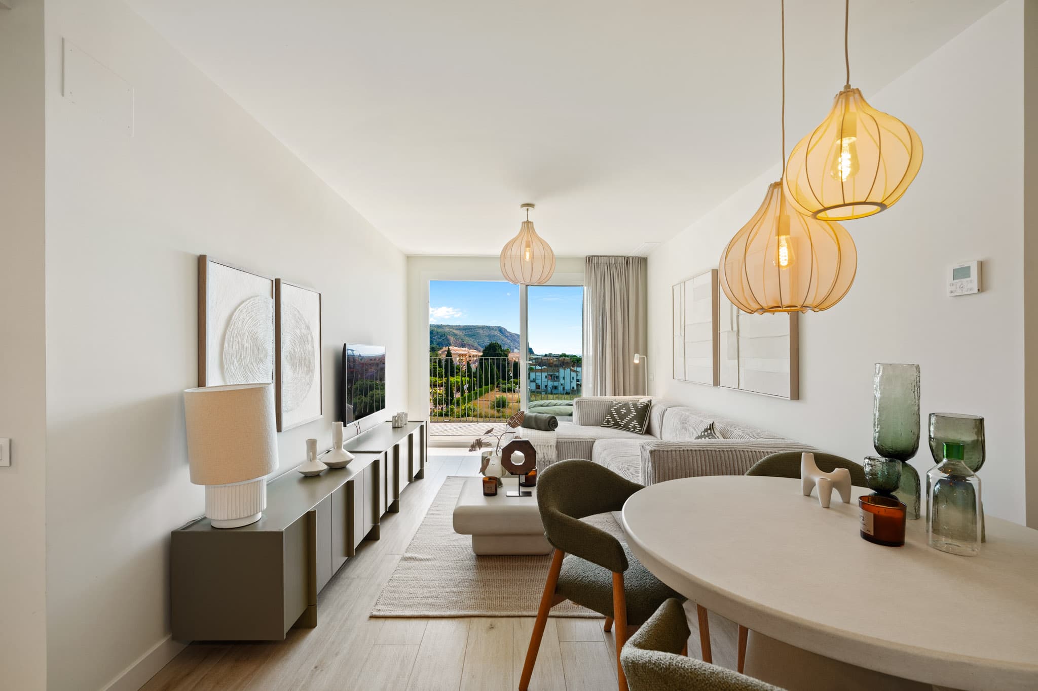 Bright open-plan living area